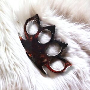 🖤Orange Clear Marble Brass Knuckles (Z116)